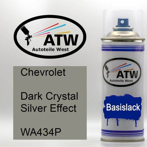 Chevrolet, Dark Crystal Silver Effect, WA434P: 400ml Sprühdose, von ATW Autoteile West.